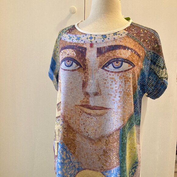 Tunisian Mosaic Blouse – Rare VIDA × Noora Elkoussy Collaboration - Size M - Picture 3 of 8